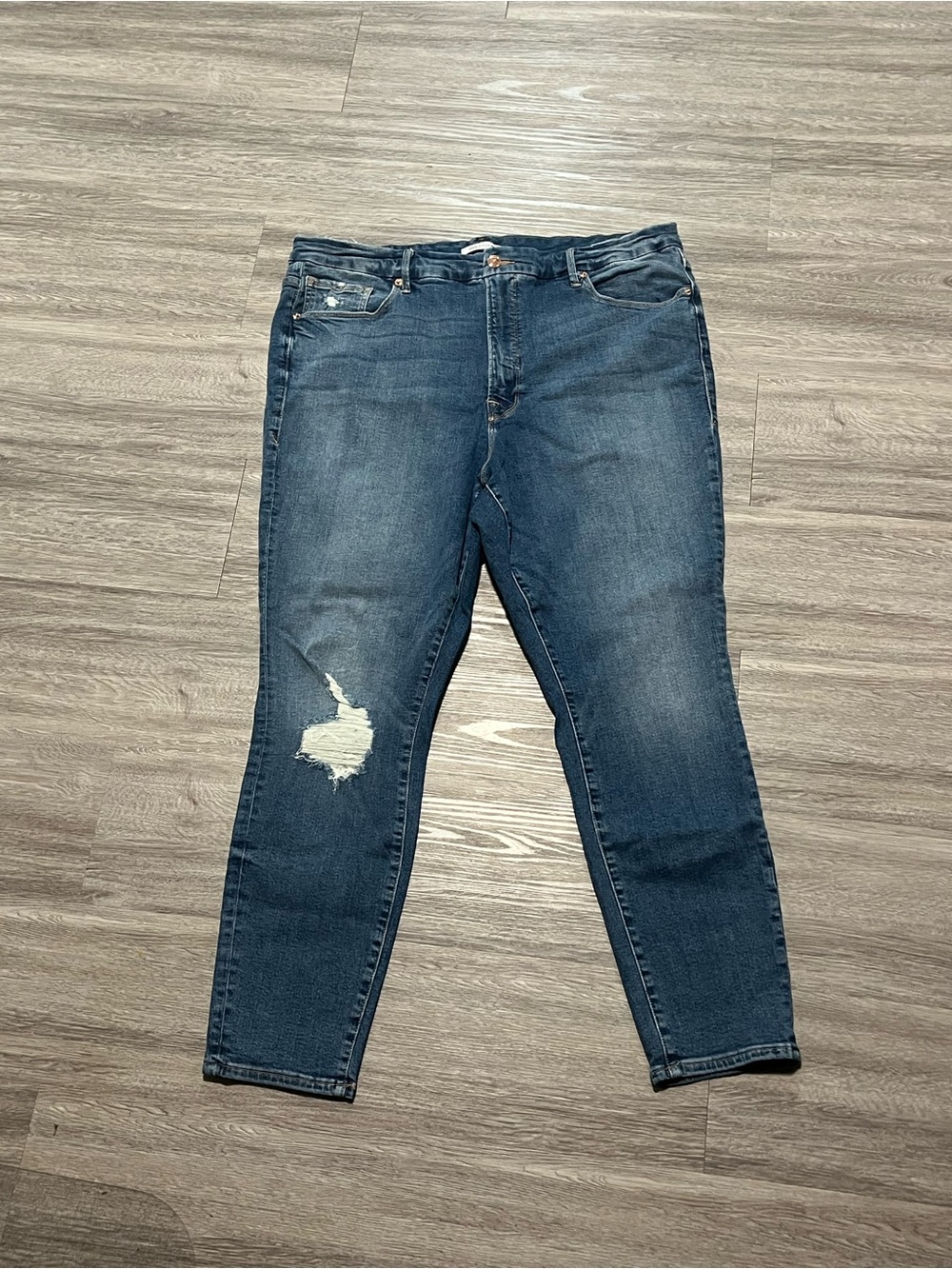 Good American Good Waist Distressed Skinny Jeans Size 22